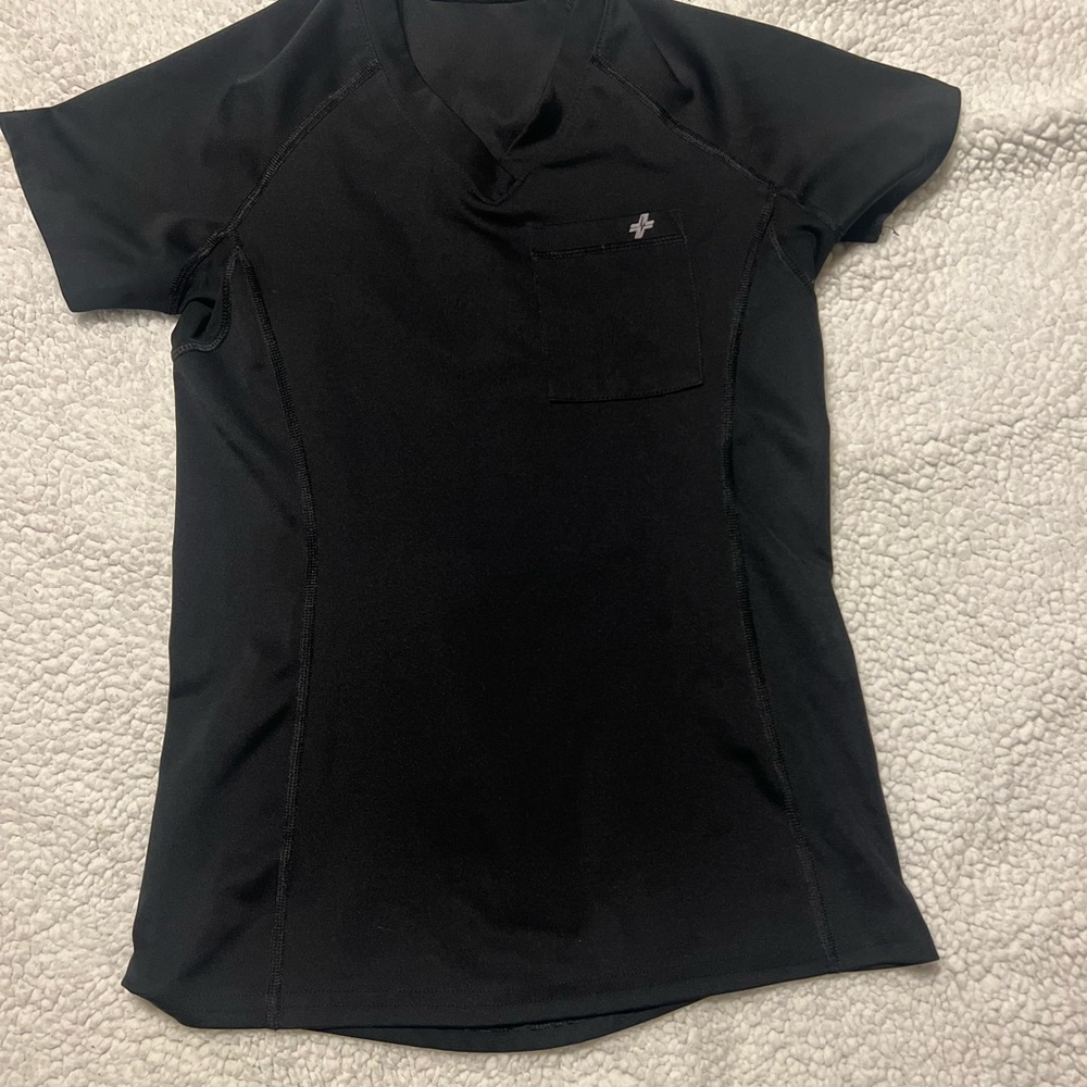 Black fitscrubs XXS scrub top 1 pocket
